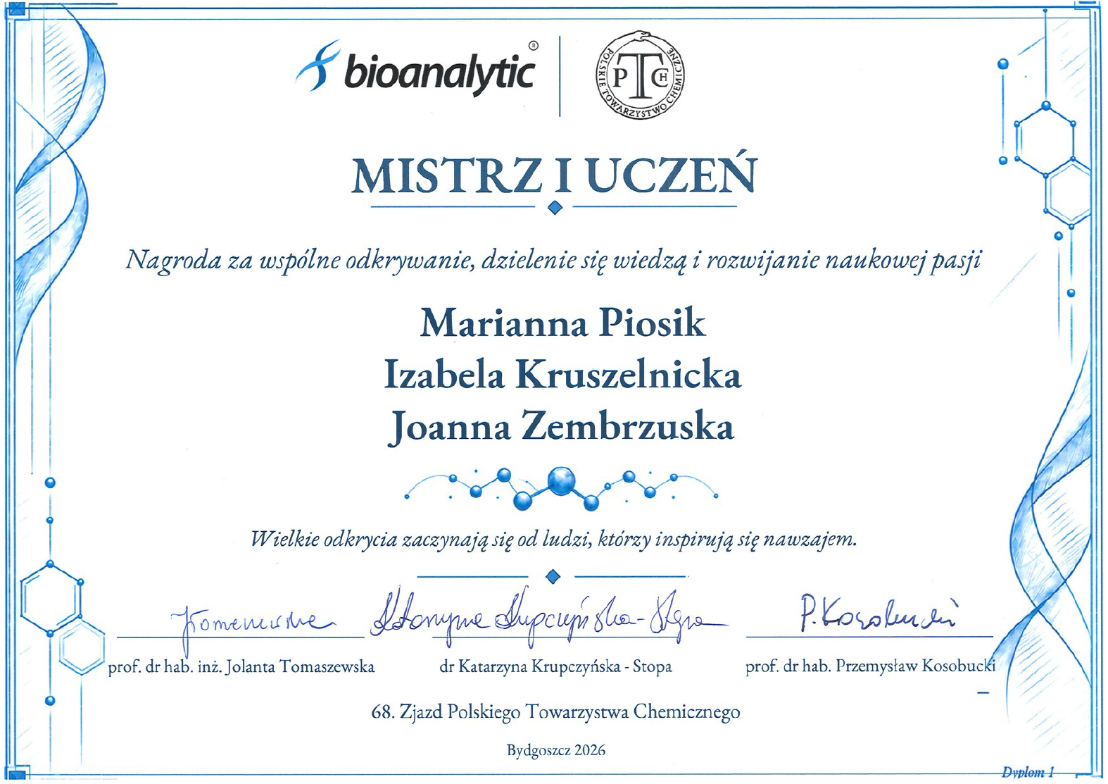 Nagroda za sesję Mistrz - Uczeń przyznana!